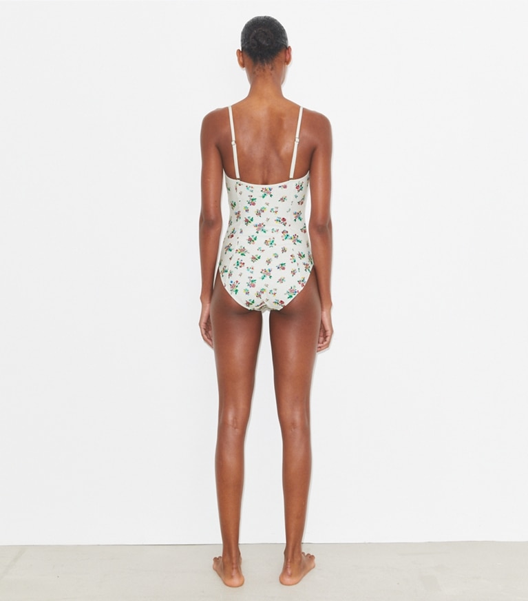 Tory Burch designer badeanzüge Balconette-Badeanzug in Multi Ditsy Floral front