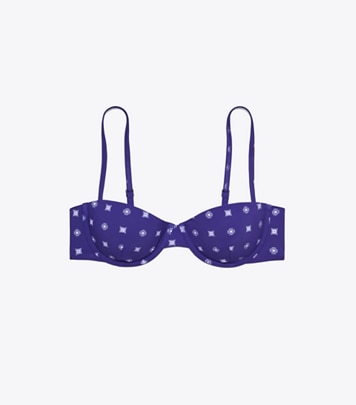 Tory Burch designer two pieces Balconette Bikini Top in Ballpoint Ink Nothing Ditsy front
