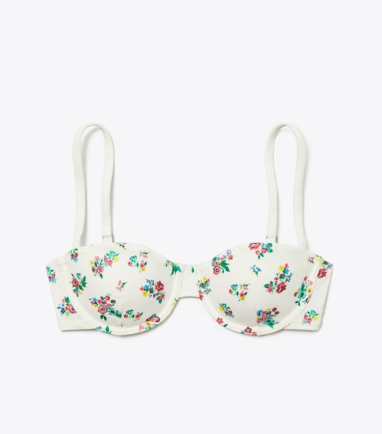 Tory Burch designer bikinis Balconette-Bikinioberteil in Multi Ditsy Floral front