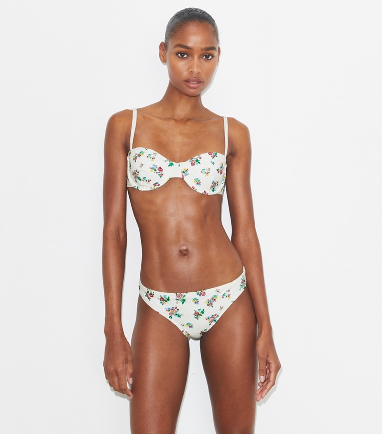 Tory Burch designer bikinis Balconette-Bikinioberteil in Multi Ditsy Floral front