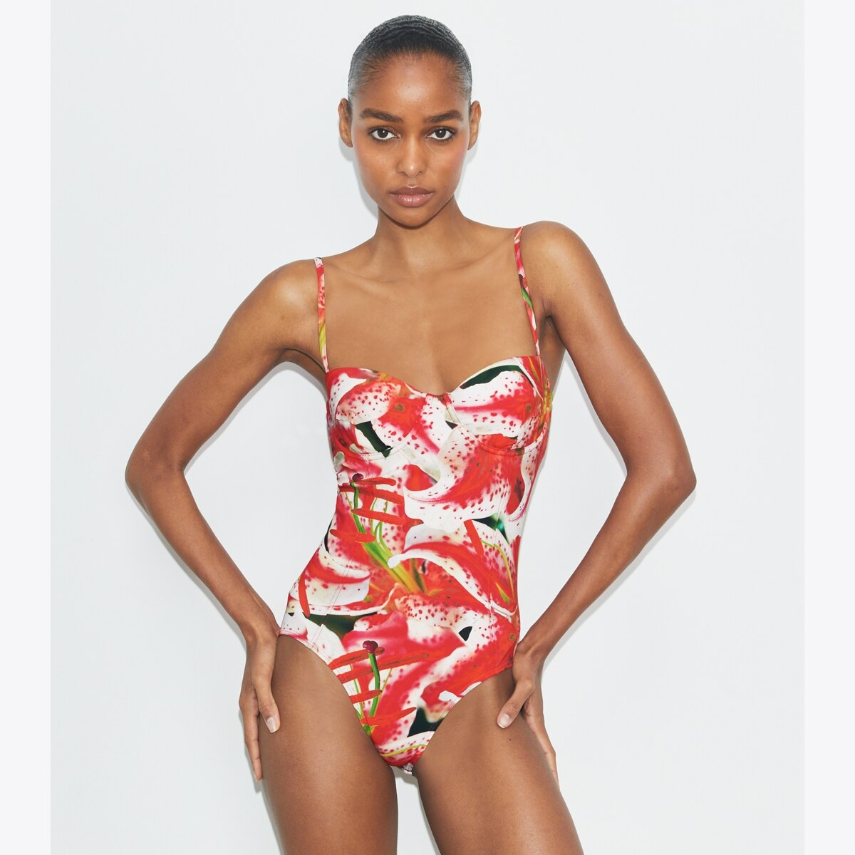 Balconette Swimsuit: Women's Designer One Pieces | Tory Burch