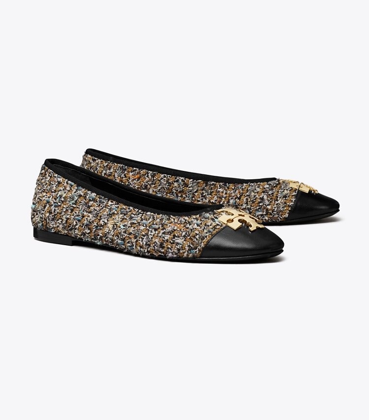 Tory Burch designer mocassini Ballerina Charlie in Brown Multi / Gold angle