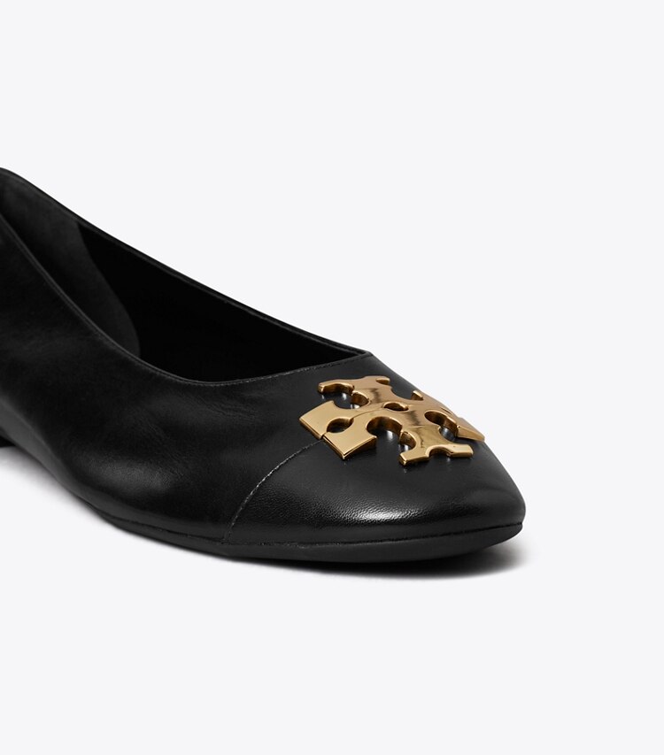 Tory Burch designer mocassini Ballerina Charlie in PERFECT BLACK / GOLD dettaglio