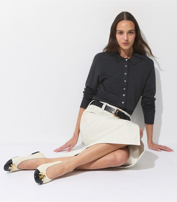Tory Burch designer mocassini Ballerina Charlie in Brown Multi / Gold studio