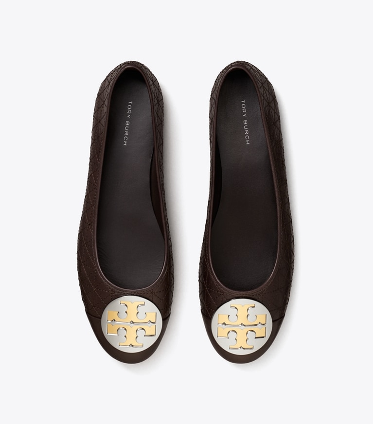 Tory Burch designer mocassini Ballerina Claire matelassé in COCO angle