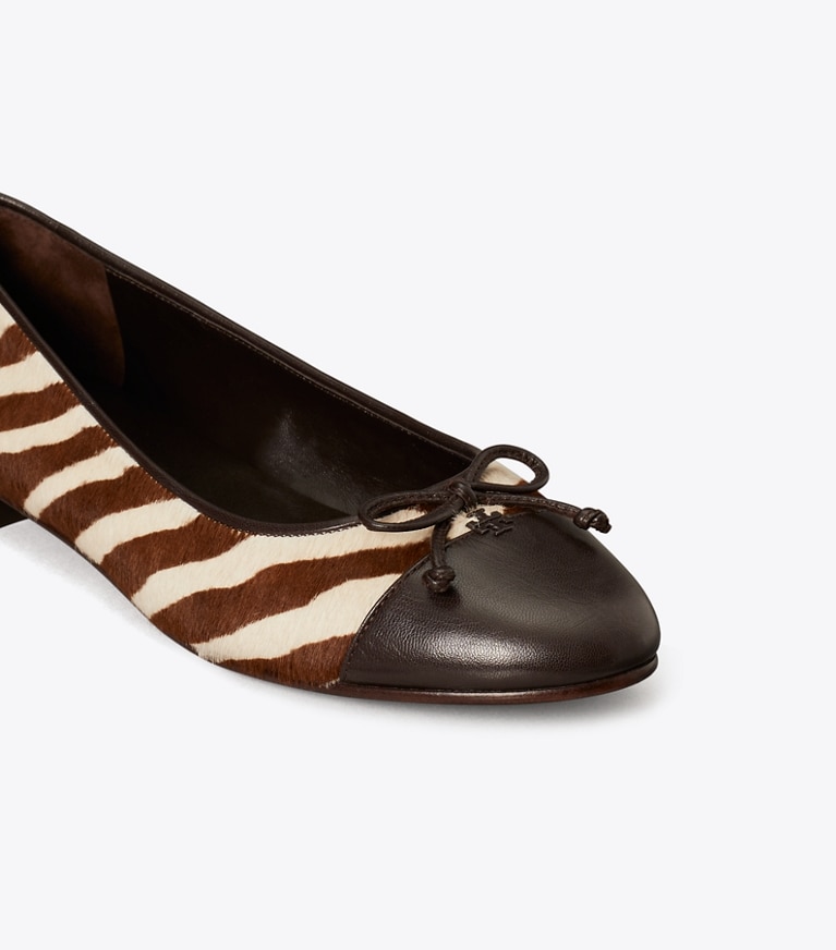 Tory Burch designer mocassini Ballerina con punta a contrasto in ZEBRA / COCO angle