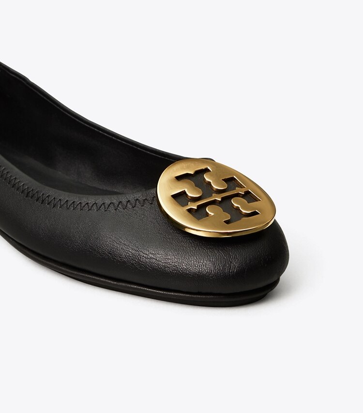 Tory Burch designer mocassini Ballerina da viaggio Minnie  in Perfect Black/Gold dettaglio