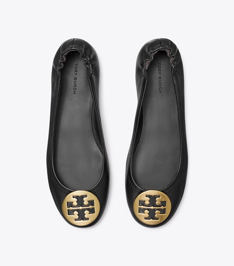 Tory Burch designer mocassini Ballerina da viaggio Minnie  in Perfect Black/Gold angle