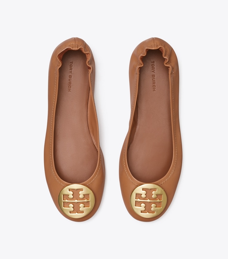 Tory Burch designer mocassini Ballerina da viaggio Minnie  in Royal Tan/Gold angle