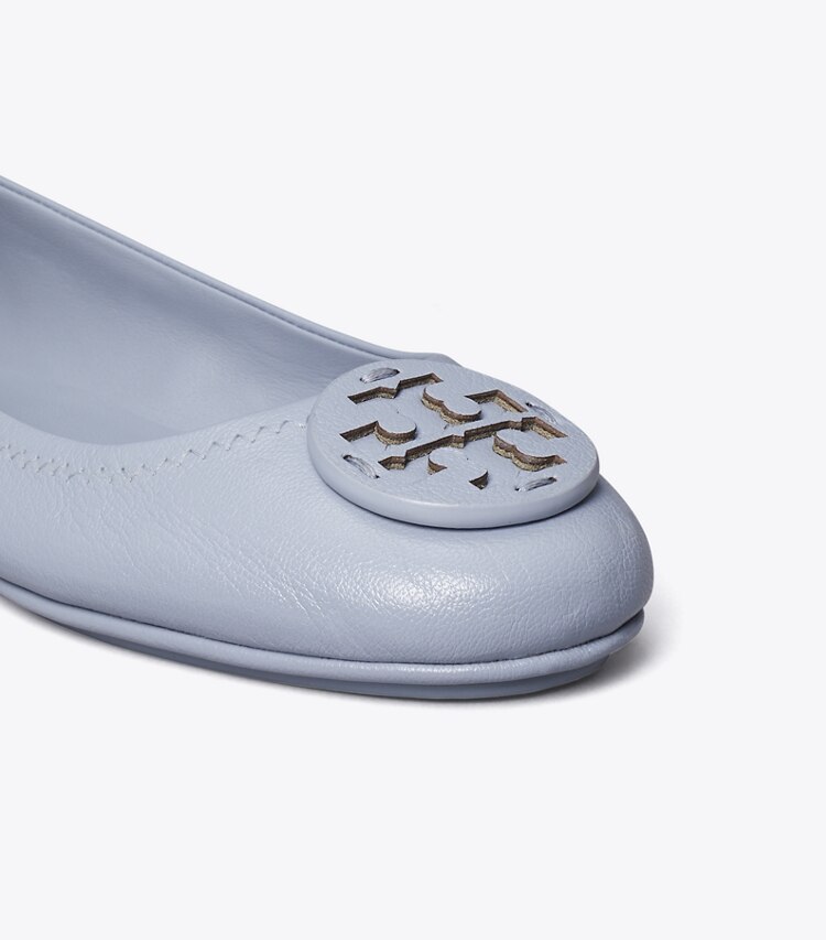 Tory Burch designer mocassini Ballerina da viaggio Minnie in DEW BLUE dettaglio