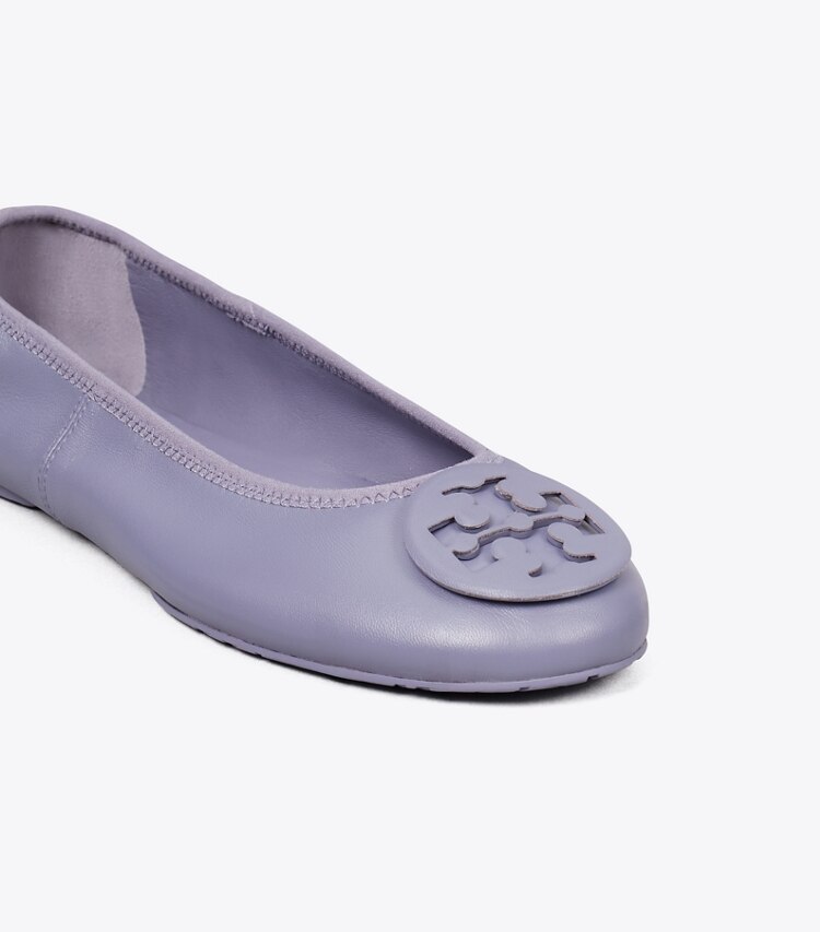 Tory Burch designer mocassini Ballerina da viaggio Reva in DARK LOTUS dettaglio