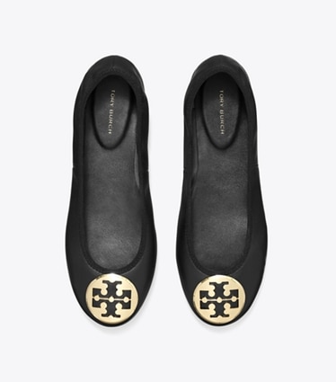 Tory Burch designer mocassini Ballerina da viaggio Reva in PERFECT BLACK / GOLD superiore