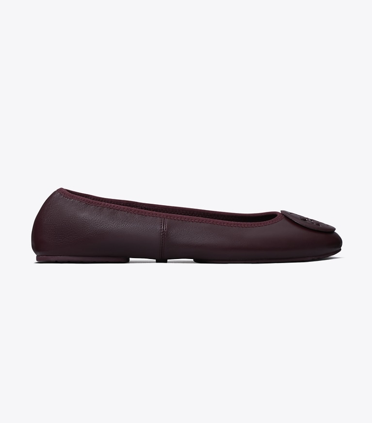 Tory Burch designer mocassini Ballerina da viaggio Reva in DARK CARMINE / DARK CARMINE angle