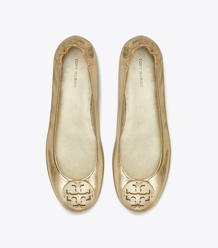 Tory Burch designer mocassini ballerina Minnie Travel in SPARK GOLD superiore