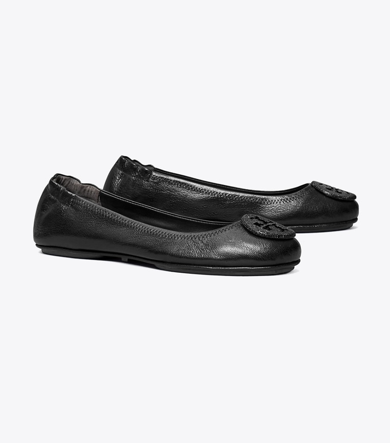Tory Burch designer mocassini Ballerina Minnie Travel Pavé in PERFECT BLACK angle