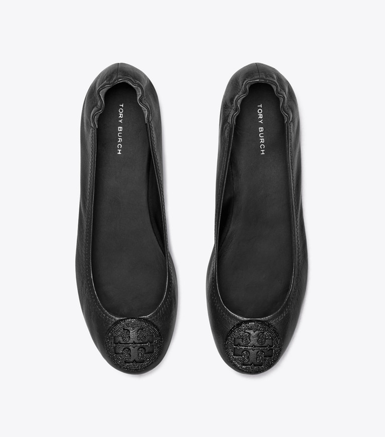Tory Burch designer mocassini Ballerina Minnie Travel Pavé in PERFECT BLACK angle