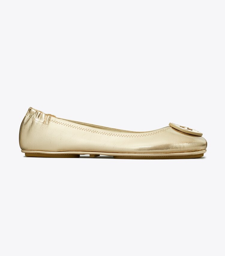 Tory Burch designer mocassini ballerina Minnie Travel in SPARK GOLD side