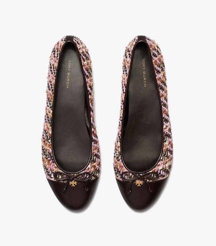 Tory Burch designer loafers Ballerina mit Zehenkappe in ROSA MULTI / COCOA von oben