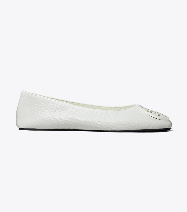Tory Burch designer mocassini Ballerina Reva in BIANCO side