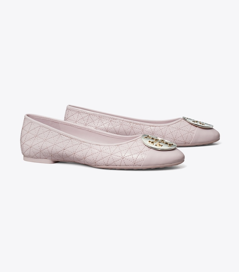 Tory Burch diseñador zapatos planos Ballerinas acolchadas Claire en LIGHT PURPLE ángulo