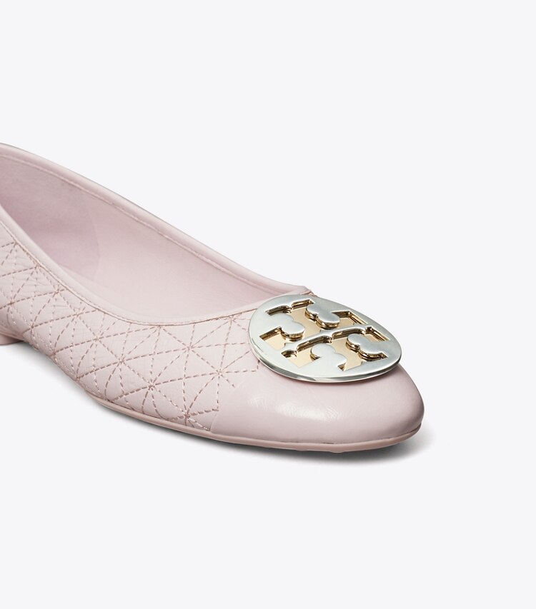 Tory Burch diseñador zapatos planos Ballerinas acolchadas Claire en LIGHT PURPLE detalle
