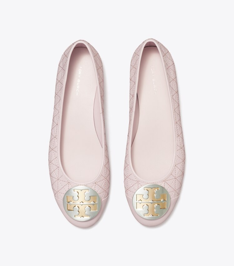 Tory Burch diseñador zapatos planos Ballerinas acolchadas Claire en LIGHT PURPLE vista superior