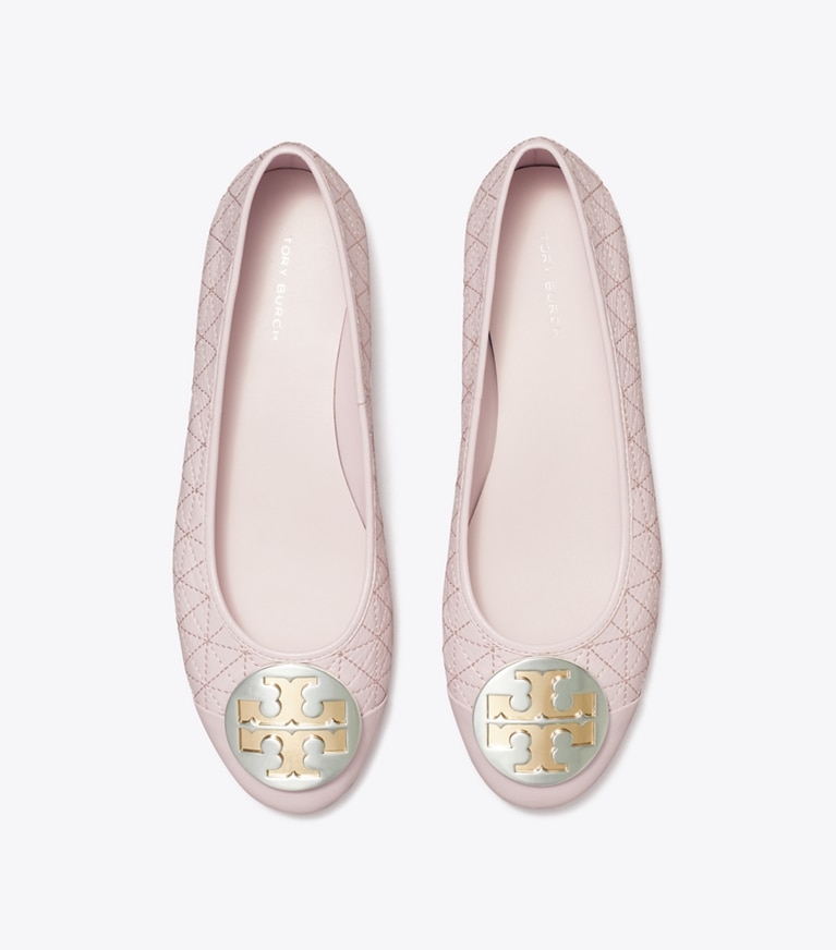 Tory Burch diseñador zapatos planos Ballerinas acolchadas Claire en LIGHT PURPLE vista superior