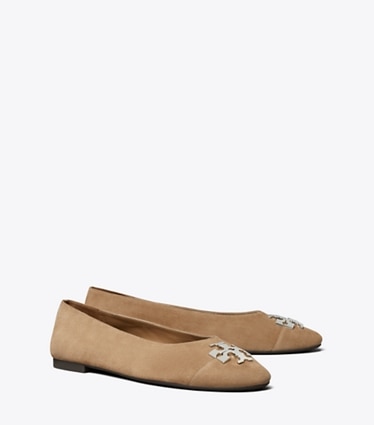 Tory Burch diseñador zapatos planos Ballerinas Charlie en RIVER ROCK / RIVER ROCK / SILVER ángulo