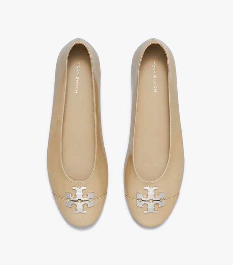 Tory Burch diseñador zapatos planos Ballerinas Charlie en PALO SANTO / PALO SANTO / SILVER vista superior