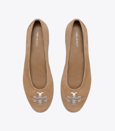 Tory Burch diseñador zapatos planos Ballerinas Charlie en RIVER ROCK / RIVER ROCK / SILVER vista superior