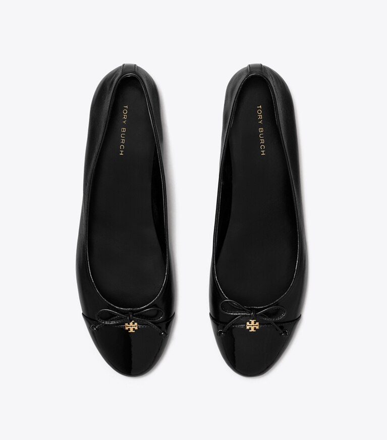 Tory Burch diseñador zapatos planos Ballerinas con puntera en PERFECT BLACK / PERFECT BLACK vista superior