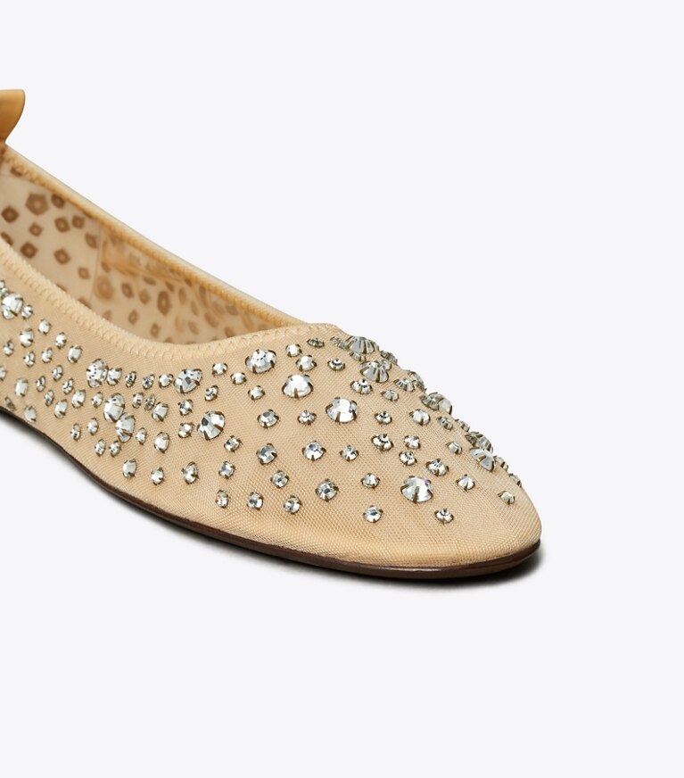 Tory Burch diseñador zapatos planos Ballerinas de cristal en SHEER detalle
