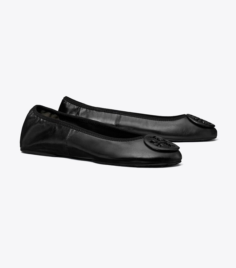 Tory Burch diseñador zapatos planos Ballerinas de viaje Reva en PERFECT BLACK / PERFECT BLACK ángulo