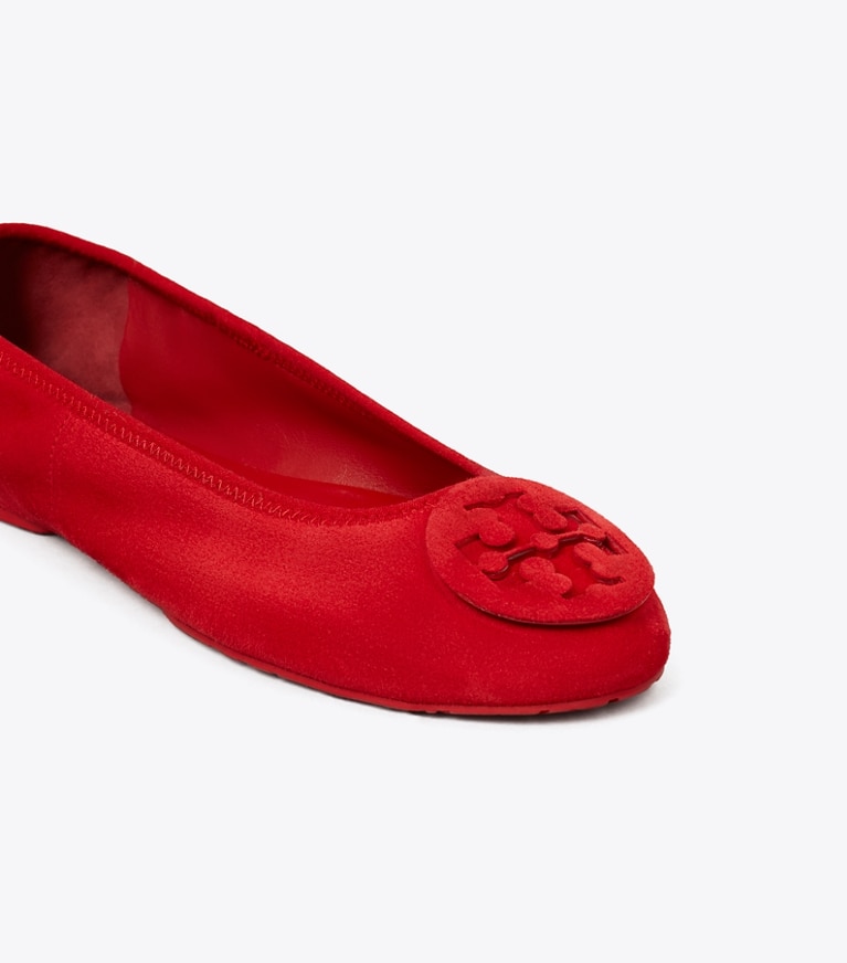 Tory Burch diseñador zapatos planos Ballerinas de viaje Reva en TOUCAN RED / TOUCAN RED detalle