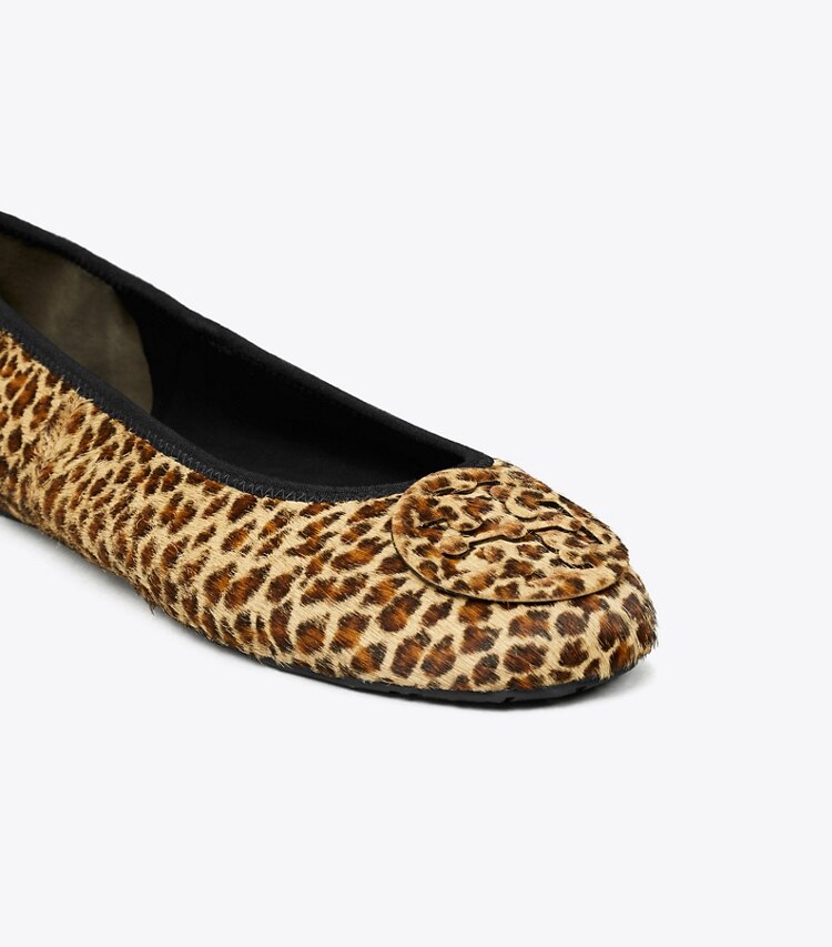 Tory Burch diseñador zapatos planos Ballerinas de viaje Reva en LEOPARD MULTI / LEOPARD MULTI detalle