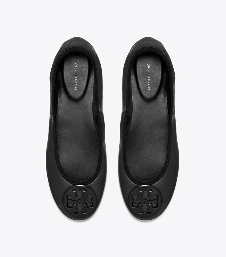 Tory Burch diseñador zapatos planos Ballerinas de viaje Reva en PERFECT BLACK / PERFECT BLACK vista superior