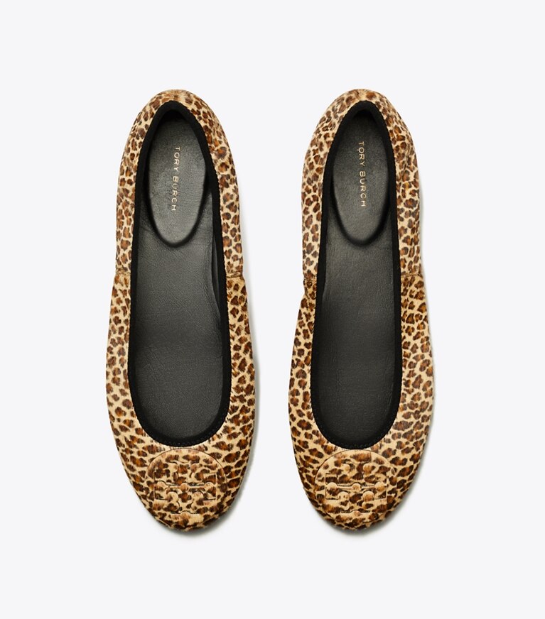 Tory Burch diseñador zapatos planos Ballerinas de viaje Reva en LEOPARD MULTI / LEOPARD MULTI vista superior