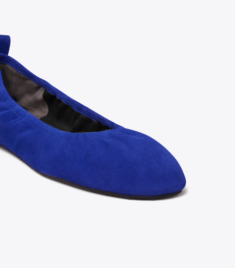 Tory Burch diseñador zapatos planos Ballerinas Eddie en DARK INDIGO detalle
