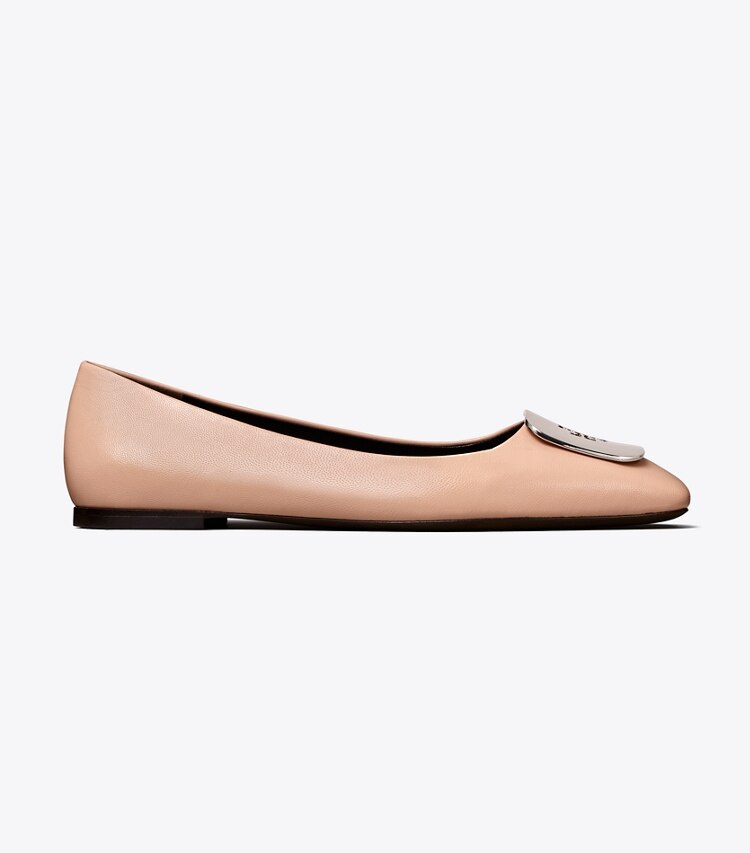 Tory Burch diseñador zapatos planos Ballerinas Georgia en PINK BRICK lateral
