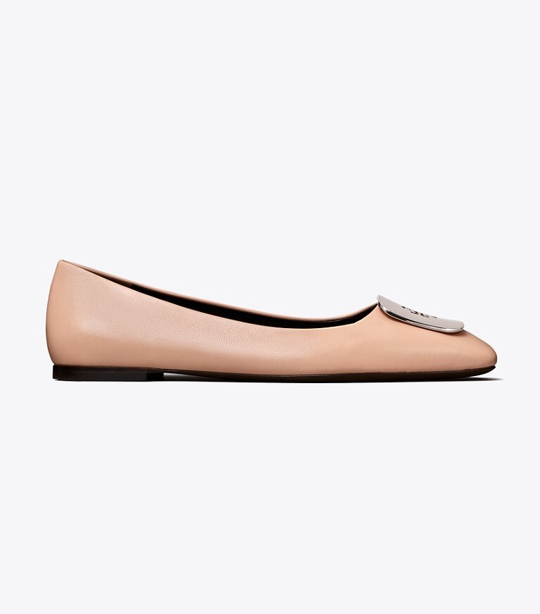Tory Burch diseñador zapatos planos Ballerinas Georgia en PINK BRICK lateral