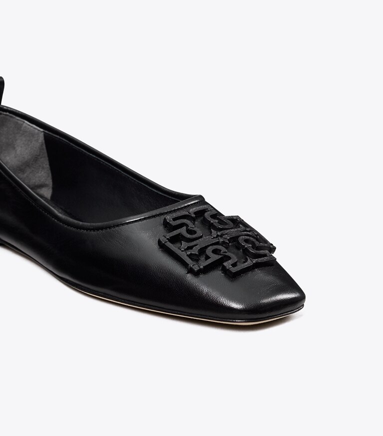 Tory Burch diseñador zapatos planos Ballerinas Ines en PERFECT BLACK detalle