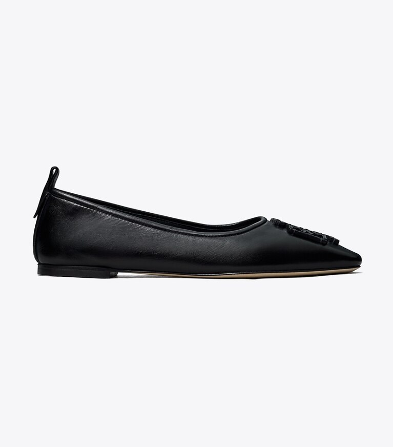 Tory Burch diseñador zapatos planos Ballerinas Ines en PERFECT BLACK lateral