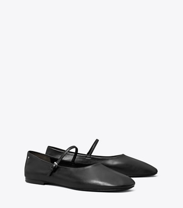 Tory Burch diseñador zapatos planos Ballerinas Mary Jane en PERFECT BLACK ángulo