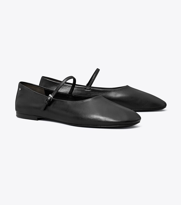 Tory Burch diseñador zapatos planos Ballerinas Mary Jane en PERFECT BLACK ángulo