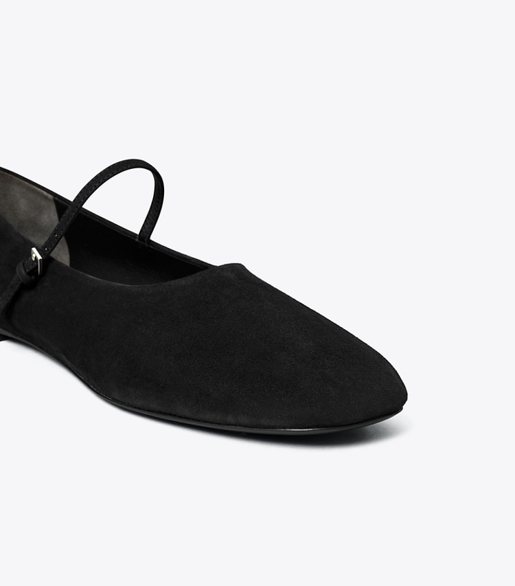 Tory Burch diseñador zapatos planos Ballerinas Mary Jane en BLACK detalle