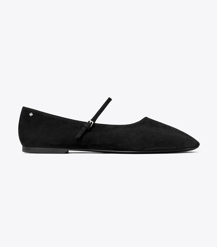 Tory Burch diseñador zapatos planos Ballerinas Mary Jane en BLACK lateral