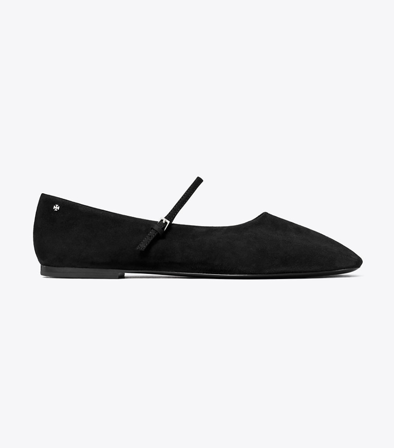 Tory Burch diseñador zapatos planos Ballerinas Mary Jane en BLACK lateral