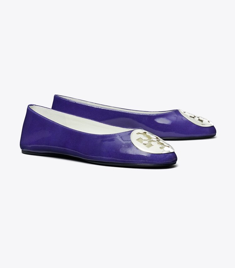 Tory Burch diseñador zapatos planos Ballerinas Reva en BALLPOINT BLUE ángulo
