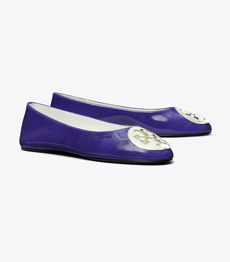 Tory Burch diseñador zapatos planos Ballerinas Reva en BALLPOINT BLUE ángulo