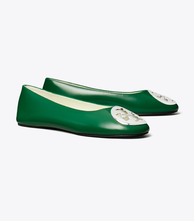 Tory Burch diseñador zapatos planos Ballerinas Reva en GRASS ángulo